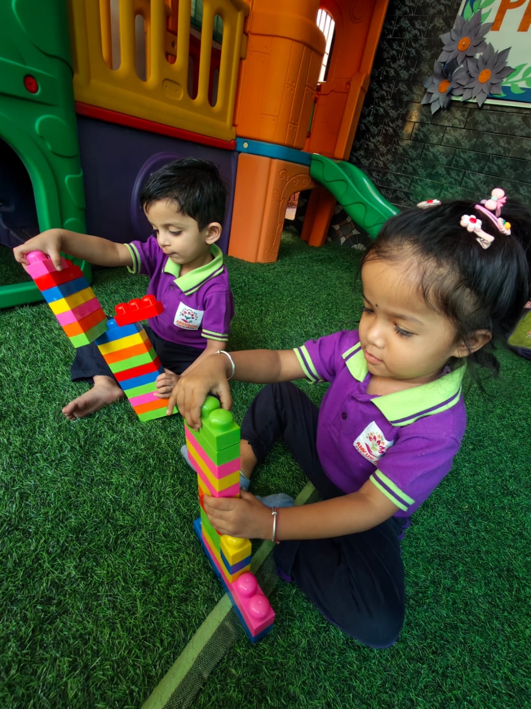 Children building with blocks